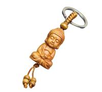 Keychain Wood Buddhas Pendant Built To Last Embodies Spiritual Connection Versatile Keychain For Cultural Enthusiasts Exquisite Keyring Pendant
