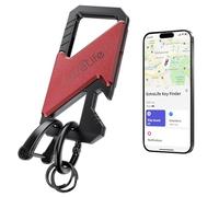 Keychain, Works with Apple Find My, Heavy Duty Keychain Bottle Opener, Carabiner Car Key Chains for Men & Women, Car Key Fob Holder, Anti-Lost Keys Tracker, Smart Keys Finder, Rechargeable, Red