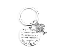Keychain6, Stainless Steel Keychain with Tree Pendant, Thoughtful Thank You Gift for Mum, Sister or Good Friend, Perfect for Birthdays or Just Because, Unique Gifts for Women, Small Gifts for Women