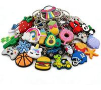 Keychains Bulk 32/64/128Pcs Random Different Keychains, Cute Key Chain for Classroom Prizes Students Incentives Backpack