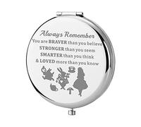 KEYCHIN Alice Fairy Tales Pocket Mirror - Always Remember You are Braver, Stronger, Smarter Than You Think - Compact Makeup for Women, Girls, Teenagers