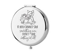 KEYCHIN Bambi & Thumper Pocket Mirror - Deer Fans Gift - Compact Makeup Mirror (If You Can't-Silver)