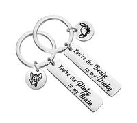KEYCHIN BFF Inspired Gift Cartoon Lover Gift You're The Brain to My Pinky Keychain - Grey - Medium