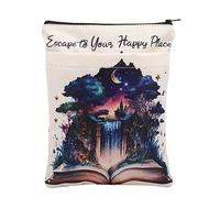 KEYCHIN Bookish Book Sleeve Bibliophile Gifts Escape To Your Happy Place Book Covers Protector For Reading Lover Bookish Librarian Gifts (Escape Place)