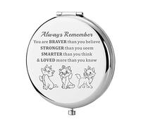 KEYCHIN Cat Pocket Mirror for Movie Fans - You Are Braver Stronger Smarter Than You Think - Compact Makeup Mirror for Women Girls Teenagers (Marie Always-S)