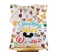 KEYCHIN Enchanted Kingdom Canvas Tote Bag World Vocation Gifts Snacking Around The World Shoulder Bag Snack Vacation Merch, Snacking Around Tb, L