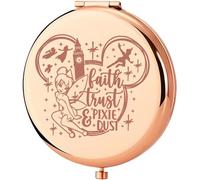 KEYCHIN Fairy Princess Pocket Mirror Pixie Fairy Tale Fans Gift Faith Trust & Pixie Dust Compact Mirror Princess Gifts (Pixie Dust-RG)