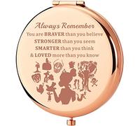 KEYCHIN Frog Princess Pocket Mirror Princess Tiana Fans Gifts Always Remember You are Braver Stronger Smarter Than You Think Compact Makeup Mirror for Women Girls Teenagers (Frog Princess-RG)