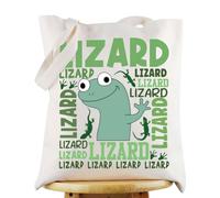 KEYCHIN Funny Lizard Canvas Tote Bag Tom Lizard Lover Gift Silly Cartoon Lizard Shoulder Bag Animal Lizard Merch, Lizard Tb