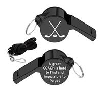 KEYCHIN Hockey Coach Whistle with Lanyard A Great Coach is Hard to Find and Impossible to Forget Whistles Field Hockey Coach Appreciation Gifts (Hockey-Black)