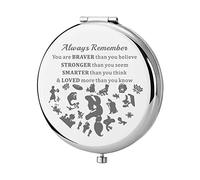 KEYCHIN Jasmine Princess Pocket Mirror Jasmine and Aladdin Fan Gift Remember You are Braver Stronger Smarter Than You Think Compact Mirror(Jasmin-S)