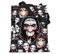 KEYCHIN Jigsaw Killer Tote Bag Puzzle Horror Fans Gifts Game Over Shoulder Bag Billy The Puppet Merch, Saw Tb