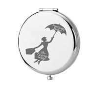 KEYCHIN Mary Qoute Pocket Mirror Mary Fans Gift Practically Perfect in Every Way Umbrella Compact Mirror for Women Girls (Practically Perfect Mirror-S)