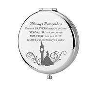 KEYCHIN Princess Cinder Ella Pocket Mirror Fairy Tale Fans Gift Always Remember You are Braver Stronger Smarter Than You Think Compact Makeup Mirror for Women Girls Teenagers (Cinder Ella Mirror-S)