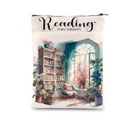 KEYCHIN Reading Is My Therapy Book Sleeve Nerd Bookish Gifts