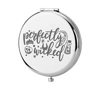 KEYCHIN Villains Movie Pocket Mirror Evil Queen Fans Gifts Perfectly Wicked Halloween Compact Mirror for Women Girl Teenagers (Perfectly Wicked Mirror-S)