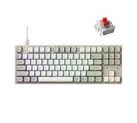 Keychron C1 Pro Wired Mechanical Keyboard with 8K Hz Polling Rate, 80% Layout QMK/VIA Custom TKL Keyboard with RGB Backlit, Hot-Swappable Red Switch PBT Keycaps for Mac Windows Linux, US ANSI Layout