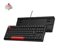 Keychron C3 Pro Custom Gaming Keyboard ISO UK Layout, QMK/VIA Programmable 87 Keys Compact TKL Wired Mechanical Keyboard, Red LED Backlits Gasket Mount with Red Switches for Mac/Windows/Linux