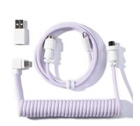 Keychron Coiled Aviator Cable USB-C, 5-Pin GX12 Detachable Aviation Connector, Double-Sleeved Braided, 46cm Coil + 90cm Straight, with USB-A Adapter, for Mechanical Keyboards (Q/V/K Series & More)