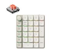 Keychron K0 Max QMK Wireless Number Keypad, Low-Profile RGB Backlit(Hot-Swappable) Silent Red Switch Keypad, 2.4 GHz & Bluetooth 5.3 Connection, 1000Hz Numeric Keypad - Retro Version White