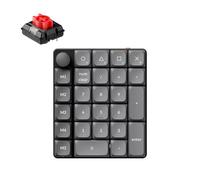 Keychron K0 Max Wireless Low-Profile Number Pad, QMK Launcher Programmable, Hot-Swappable Red Switch, RGB Backlit, 2.4GHz & Bluetooth 5.3, 1000Hz Polling Rate, with Knob, for Windows/Mac