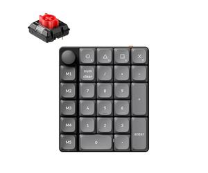 Keychron K0 Max Wireless Low-Profile Number Pad, QMK Launcher Programmable, Hot-Swappable Red Switch, RGB Backlit, 2.4GHz & Bluetooth 5.3, 1000Hz Polling Rate, with Knob, for Windows/Mac