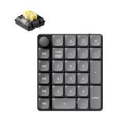 Keychron K0 Max Wireless Low-Profile Number Pad, QMK Launcher Programmable Numpad, Hot-Swappable Banana Switch, RGB Backlit, 2.4GHz & Bluetooth 5.3, 1000Hz Numeric Keypad with Knob, for Windows/Mac