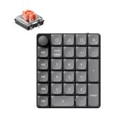 Keychron K0 Max Wireless Low-Profile Number Pad, QMK Programmable Numpad, Hot-Swappable Silent Red Switch, RGB Backlit, 2.4GHz & Bluetooth 5.3, 1000Hz Numeric Keypad with Knob, for Windows/Mac