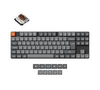 Keychron K1 Max Wireless Custom Mechanical Keyboard, TKL (80%) Layout Low-profile 2.4 GHz/Bluetooth/Wired White Backlight with Low-Profile Gateron Brown Switch for Mac Win Linux - UK Layout