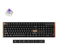 Keychron K10 HE Wireless Mechanical Keyboard - Hall Effect Hot-Swap Magnetic Linear Switch, Adjustable Actuation/Rapid Trigger, Full-Size UK Layout, Aluminium/Wood Frame for Windows/Mac/Linux - Black