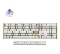 Keychron K10 HE keyboard Gaming USB + RF Wireless + Bluetooth QWERTY UK English White, Wood