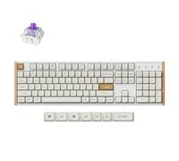 Keychron K10 HE Rapid Trigger ANSI Custom Mechanical Keyboard, QMK Bluetooth Wireless Gaming Keyboard with Hot-Swap Gateron Double Rail Magnetic Switch, RGB Backlit for Mac Windows, Wood Frame- White
