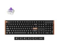 Keychron K10 HE Rapid Trigger ANSI Custom Mechanical Keyboard, QMK Bluetooth Wireless Gaming Keyboard with Hot-Swap Gateron Double Rail Magnetic Switch, RGB Backlit for Mac Windows, Wood Frame- Black