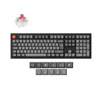 Keychron K10 Max Wireless Mechanical Keyboard - QMK Hot-swappable Red Linear Switch, 2.4GHz/Bluetooth/USB-C, Full-Size with RGB Backlit Compatible with Mac Windows Linux(UK Layout) - Black
