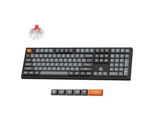 Keychron K10 Max Wireless Custom Mechanical Keyboard, US ANSI 108 Keys 100% Layout QMK 2.4 GHz Bluetooth Wired White Backlit PBT Keycaps, Keychron Super Red Switch for Mac Windows Linux