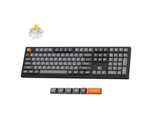 Keychron K10 Max Wireless Custom Mechanical Keyboard, US ANSI 108 Keys 100% Layout QMK 2.4 GHz Bluetooth Wired White Backlit PBT Keycaps, Keychron Super Banana Switch for Mac Windows Linux