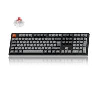Keychron K10 Max Wireless Mechanical Keyboard - QMK Programmable Red Switch, 2.4GHz/Bluetooth/USB-C, Full-Size with RGB Backlit Hot-swappable Compatible with Mac Windows Linux(UK Layout) - Black