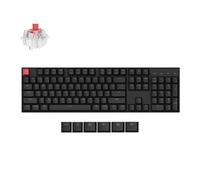 Keychron K10 QMK Wireless Mechanical Gaming Keyboard, Full Size Hot-swappable Super Red Switch, RGB LED Backlight Rechargeable USB-C Wired Bluetooth Professional Office Keyboard for Mac/Windows