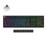Keychron K10 QMK Wireless Mechanical Keyboard Version 2, Full Size 104 Keys Gaming Keyboard with Aluminum Frame, Hot-Swappable Super Brown Switch with RGB Backlits for Mac Windows, US ANSI Layout