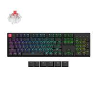 Keychron K10 QMK Wireless Mechanical Keyboard Version 2, Full Size 104 Keys Gaming Keyboard with Aluminum Frame, Hot-Swappable Super Red Switch with RGB Backlits for Mac Windows, US ANSI Layout