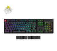 Keychron K10 QMK Wireless Mechanical Keyboard Version 2, Full Size 104 Keys Gaming Keyboard with Aluminum Frame, Hot-Swappable Super Banana Switch with RGB Backlits for Mac Windows, US ANSI Layout