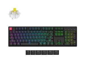 Keychron K10 QMK Wireless Mechanical Keyboard Version 2, Full Size 104 Keys Gaming Keyboard with Aluminum Frame, Hot-Swappable Super Banana Switch with RGB Backlits for Mac Windows, US ANSI Layout