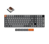 Keychron K17 Max 96% Layout Ultra-Slim Wireless Custom Mechanical Keyboard, QMK/VIA Programmable Bluetooth/Wired with NKRO White Backlit, Low Profile Gateron Brown Switch for Mac Win Linux - US ANSI