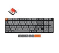 Keychron K17 Max 96% Layout Ultra-Slim Wireless Custom Mechanical Keyboard, QMK/VIA Programmable Bluetooth/Wired with NKRO White Backlit, Low Profile Gateron Red Switch for Mac Win Linux - US ANSI