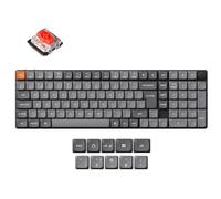 Keychron K17 Max Custom Mechanical Keyboard, Programmable Knob Ultra-Slim 96% Layout, Bluetooth/2.4 GHz/Wired with RGB Backlight Low-Profile Gateron Red Switch for Mac Windows Linux - UK ISO Layout