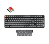 Keychron K17 Max Custom Mechanical Keyboard, Programmable Knob Ultra-Slim 96% Layout, Bluetooth/2.4 GHz/Wired with RGB Hot-Swappable Low-Profile Red Switch for Mac Windows Linux - UK Layout