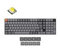 Keychron K17 Max Custom Mechanical Keyboard, Programmable Knob Ultra-Slim 96% Layout, Bluetooth/2.4 GHz/Wired with RGB Backlight Low-Profile Gateron Banana Switch for Mac Windows Linux - UK Layout