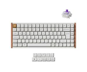 Keychron K2 HE Wireless Custom Mechanical Keyboard - Hall Effect Magnetic Switch, Rapid Trigger, 2.4G/Bluetooth 5.2/USB-C, QMK/VIA, Aluminium & Wood, RGB Backlit(Mac/Windows/Linux), UK Layout - White