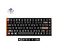 Keychron K2 HE Wireless RGB Hotswap Mechanical Gaming Keyboard - 75% Layout, Hall Effect Switches, 2.4 GHz/Bluetooth/Wired, ABS/Aluminum Wooden Frame, for Windows,macOS & Linux, Carbon Black (K2H-F1)