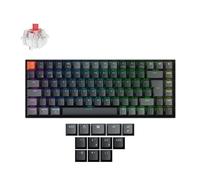 Keychron K2 QMK Custom Wireless Bluetooth/Wired Mechanical Keyboard, Programmable Macro, RGB Backlight with Hot-swappable Super Red Switch for Mac/Windows/Linux(Version 3) - UK Layout
